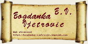 Bogdanka Vjetrović vizit kartica